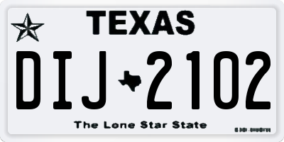 TX license plate DIJ2102