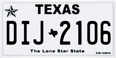 TX license plate DIJ2106