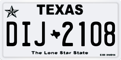 TX license plate DIJ2108
