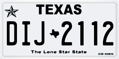 TX license plate DIJ2112