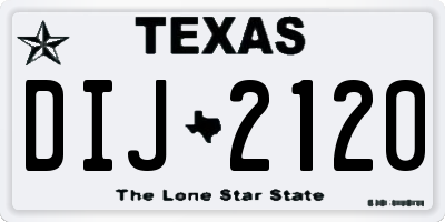 TX license plate DIJ2120