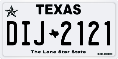 TX license plate DIJ2121