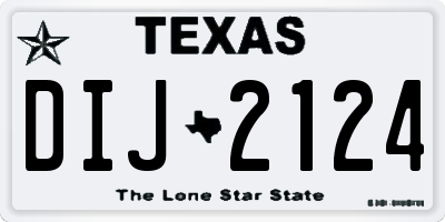 TX license plate DIJ2124