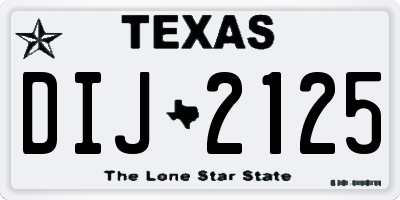 TX license plate DIJ2125