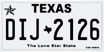 TX license plate DIJ2126
