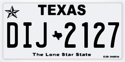 TX license plate DIJ2127