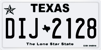 TX license plate DIJ2128