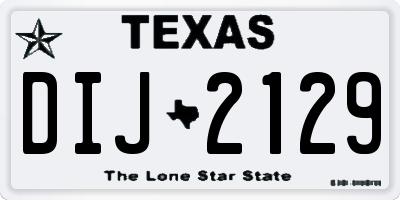 TX license plate DIJ2129