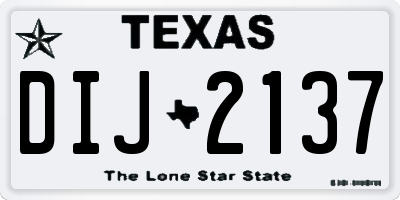 TX license plate DIJ2137
