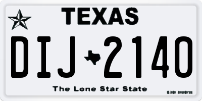 TX license plate DIJ2140