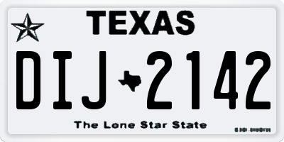 TX license plate DIJ2142