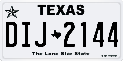 TX license plate DIJ2144