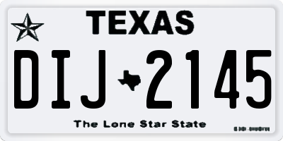 TX license plate DIJ2145