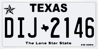 TX license plate DIJ2146