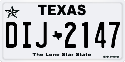 TX license plate DIJ2147
