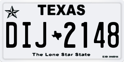 TX license plate DIJ2148