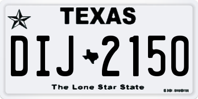 TX license plate DIJ2150