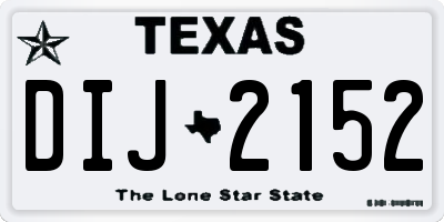 TX license plate DIJ2152