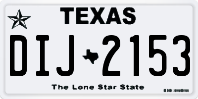TX license plate DIJ2153