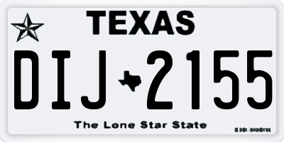 TX license plate DIJ2155