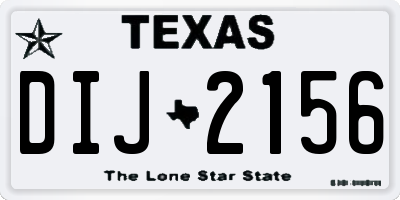 TX license plate DIJ2156