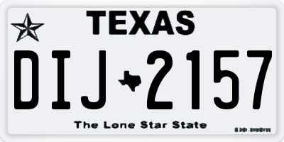 TX license plate DIJ2157