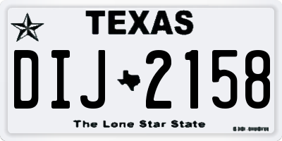 TX license plate DIJ2158