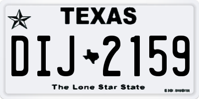 TX license plate DIJ2159