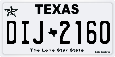 TX license plate DIJ2160