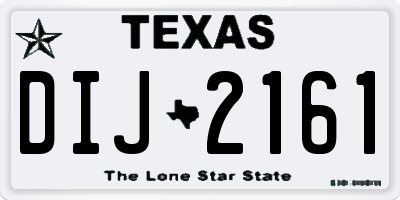TX license plate DIJ2161