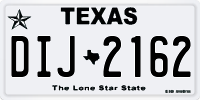 TX license plate DIJ2162