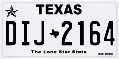 TX license plate DIJ2164