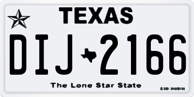 TX license plate DIJ2166