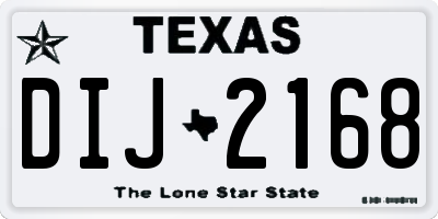 TX license plate DIJ2168