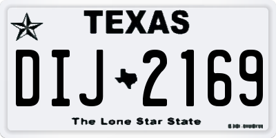 TX license plate DIJ2169
