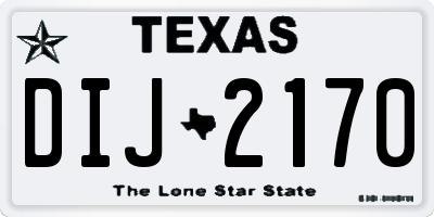 TX license plate DIJ2170