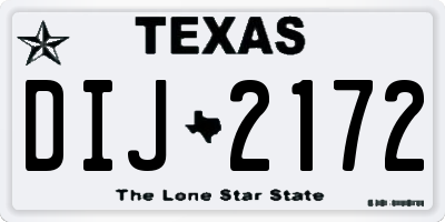 TX license plate DIJ2172