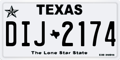TX license plate DIJ2174