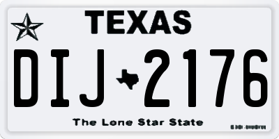 TX license plate DIJ2176