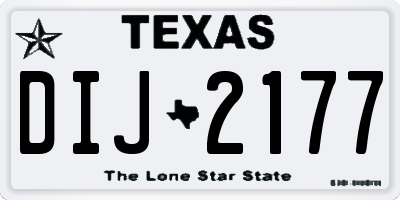 TX license plate DIJ2177