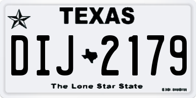 TX license plate DIJ2179