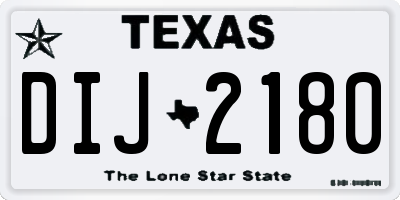 TX license plate DIJ2180