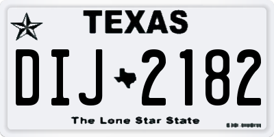 TX license plate DIJ2182