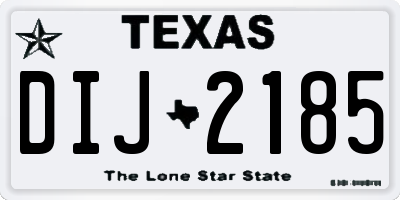 TX license plate DIJ2185