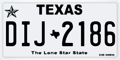TX license plate DIJ2186