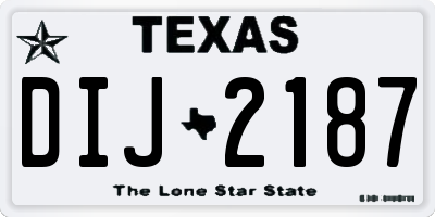 TX license plate DIJ2187
