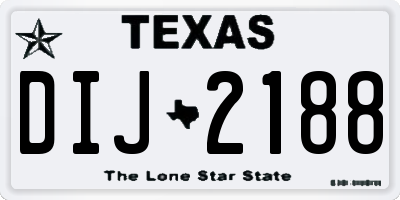 TX license plate DIJ2188