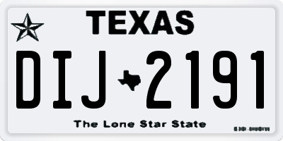 TX license plate DIJ2191