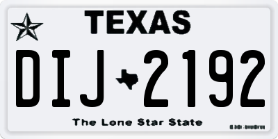 TX license plate DIJ2192