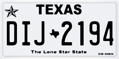 TX license plate DIJ2194